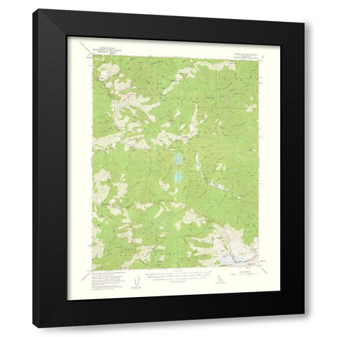 Cecilville California Quad - USGS 1961 Black Modern Wood Framed Art Print with Double Matting by USGS