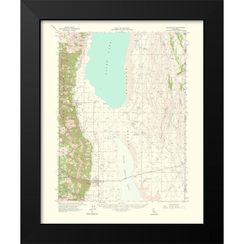 Cedarville California Quad - USGS 1964 Black Modern Wood Framed Art Print by USGS