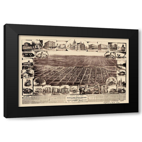 Chico, Chico Vecino California - Schmidt 1888 Black Modern Wood Framed Art Print by Schmidt