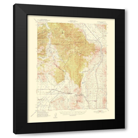 Chilcoot California Quad - USGS 1956 Black Modern Wood Framed Art Print by USGS
