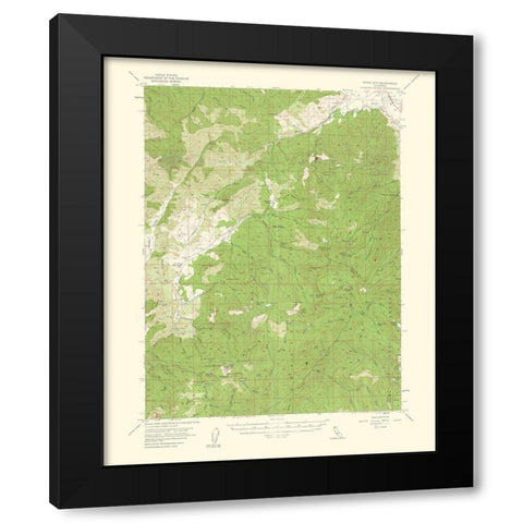 China Mountain California Quad - USGS 1961 Black Modern Wood Framed Art Print by USGS
