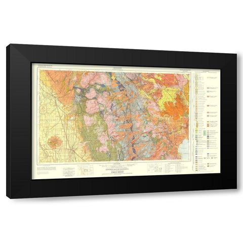 Geologic California Chico Sheet - Burnett 1957 Black Modern Wood Framed Art Print with Double Matting by Burnett