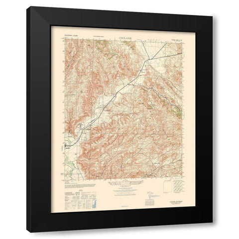 Cholame Sheet - US Army  1943 Black Modern Wood Framed Art Print by US Army