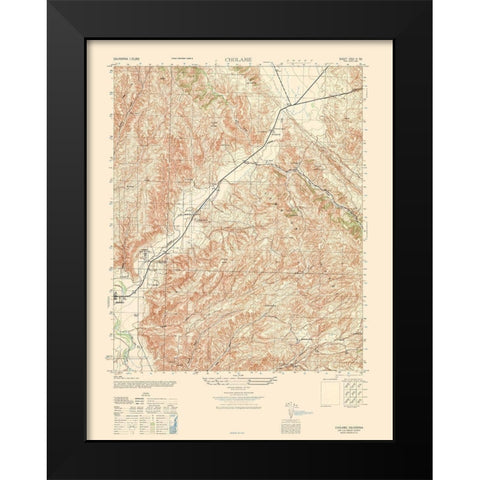 Cholame Sheet - US Army  1943 Black Modern Wood Framed Art Print by US Army