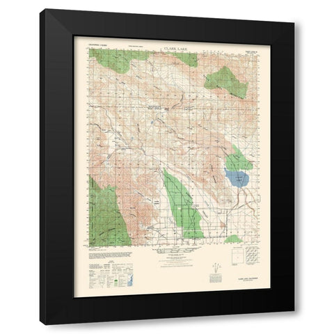 Clark Lake Sheet - US Army 1942 Black Modern Wood Framed Art Print with Double Matting by US Army