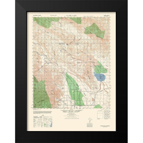 Clark Lake Sheet - US Army 1942 Black Modern Wood Framed Art Print by US Army