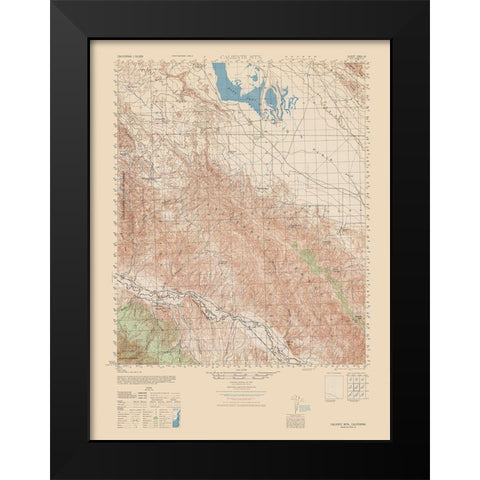 Caliente Mountain Quad - USGS  1943 Black Modern Wood Framed Art Print by USGS