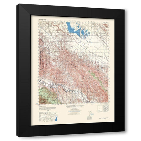 Caliente Mountain Sheet - US Army 1943 Black Modern Wood Framed Art Print with Double Matting by US Army