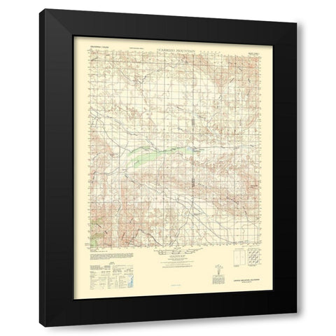 Carrizo Mountain Sheet - US Army 1942 Black Modern Wood Framed Art Print by US Army