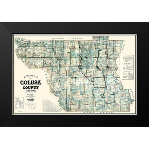 Colusa California Landowner - Kaerth 1915 Black Modern Wood Framed Art Print by Kaerth