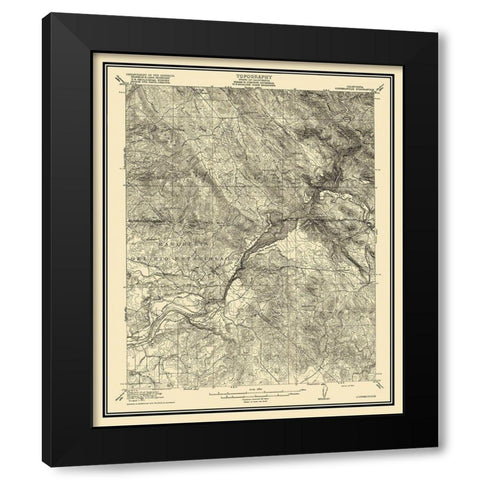 Copperopolis California Quad - USGS 1916 Black Modern Wood Framed Art Print with Double Matting by USGS