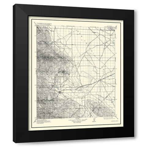 Coalinga California Quad - USGS 1912 Black Modern Wood Framed Art Print by USGS