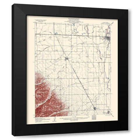 Colusa California Quad - USGS 1907 Black Modern Wood Framed Art Print by USGS