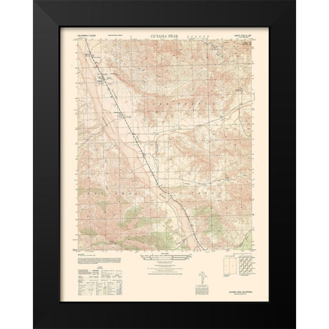 Cuyama Peak Sheet - US Army 1943 Black Modern Wood Framed Art Print by US Army