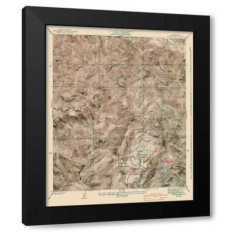 Crystal Lake California Quad - Nessler 1941 Black Modern Wood Framed Art Print by Nessler