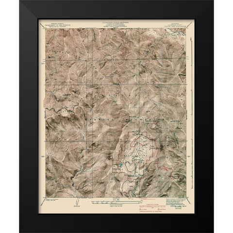 Crystal Lake California Quad - Nessler 1941 Black Modern Wood Framed Art Print by Nessler