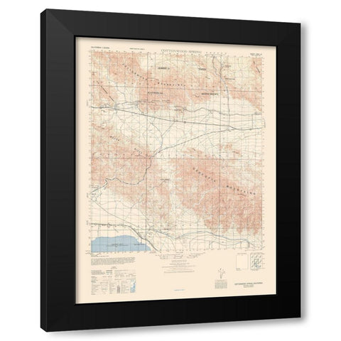 Cottonwood Springs Sheet - US Army 1944 Black Modern Wood Framed Art Print with Double Matting by US Army