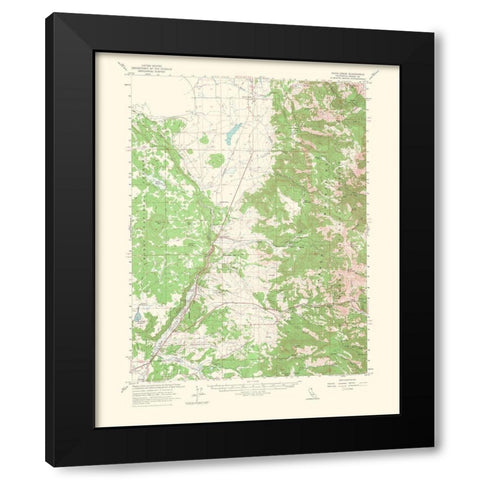 Davis Creek California Quad - USGS 1964 Black Modern Wood Framed Art Print by USGS