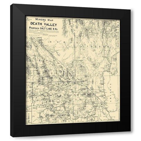 Death Valley Miner Salt Lake Railroad CA Black Modern Wood Framed Art Print by Crowell