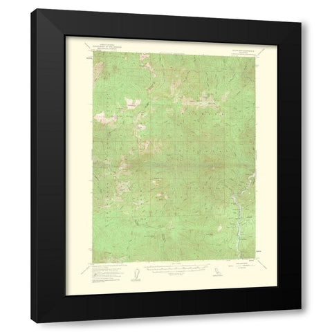 Dillon Mountain California Quad - USGS 1963 Black Modern Wood Framed Art Print with Double Matting by USGS