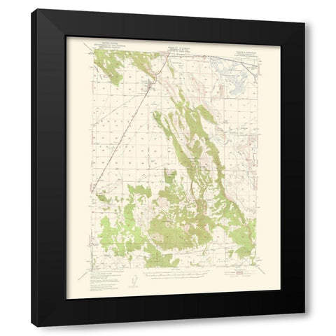 Dorris California Quad - USGS 1950 Black Modern Wood Framed Art Print by USGS