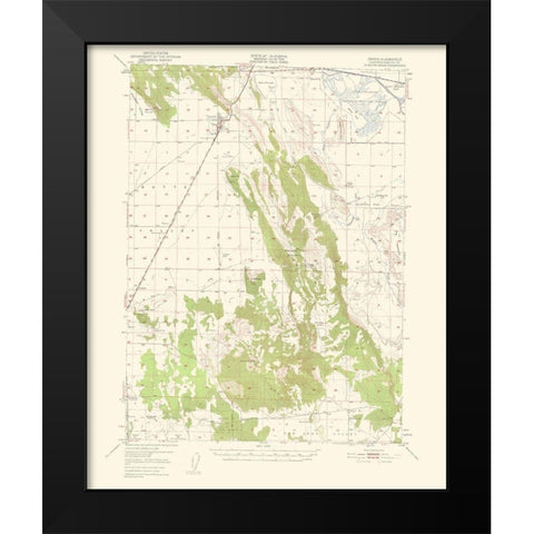 Dorris California Quad - USGS 1950 Black Modern Wood Framed Art Print by USGS