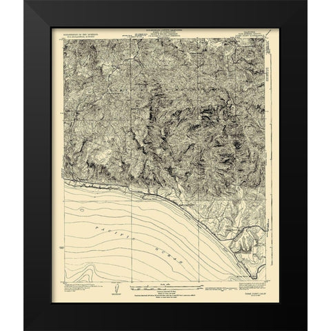 Dume Point California Quad - USGS 1932 Black Modern Wood Framed Art Print by USGS