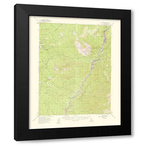 Dunsmuir California Quad - USGS 1960 Black Modern Wood Framed Art Print by USGS