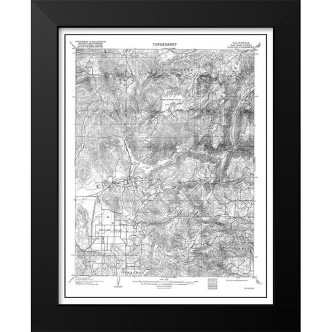 El Cajon California Quad - USGS 1903 Black Modern Wood Framed Art Print by USGS