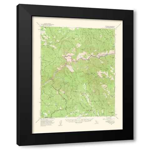 El Portal California Quad - USGS 1964 Black Modern Wood Framed Art Print with Double Matting by USGS