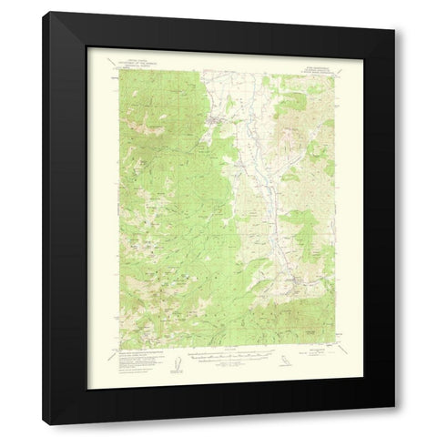 Etna California Quad - USGS 1963 Black Modern Wood Framed Art Print by USGS