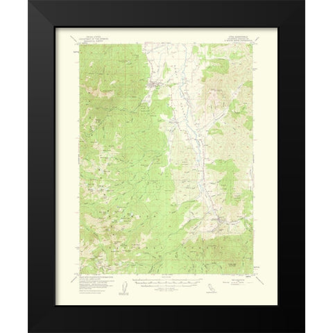 Etna California Quad - USGS 1963 Black Modern Wood Framed Art Print by USGS