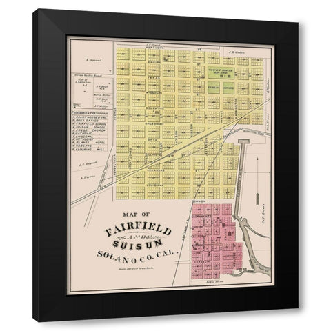 Fairfield, Suisun California Landowner Black Modern Wood Framed Art Print with Double Matting by Thompson