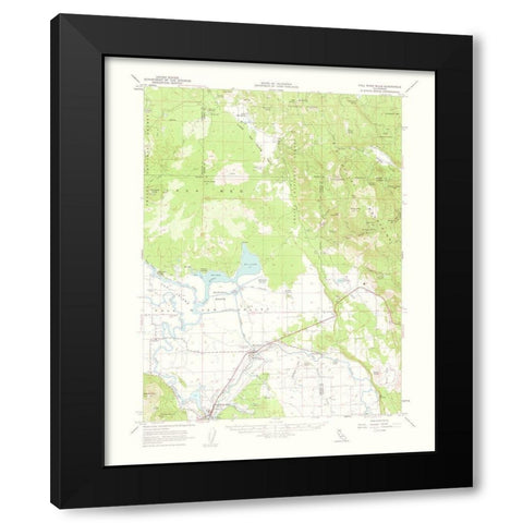 Fall River Mills California Quad - USGS 1963 Black Modern Wood Framed Art Print by USGS
