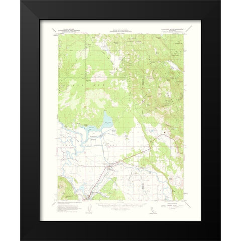 Fall River Mills California Quad - USGS 1963 Black Modern Wood Framed Art Print by USGS