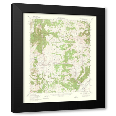 Fales Hot Springs California Quad - USGS 1964 Black Modern Wood Framed Art Print with Double Matting by USGS