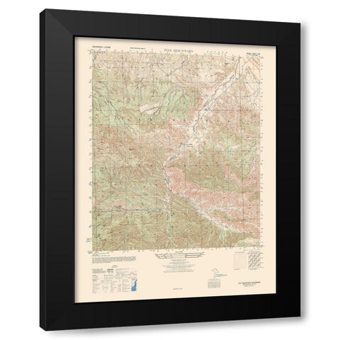 Fox Mountain Sheet - US Army 1944 Black Modern Wood Framed Art Print with Double Matting by US Army