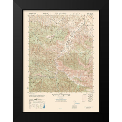 Fox Mountain Sheet - US Army 1944 Black Modern Wood Framed Art Print by US Army