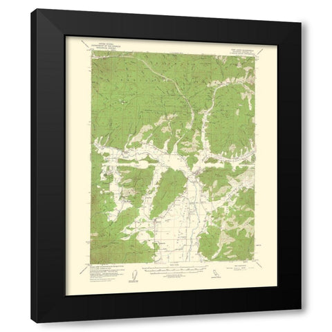 Fort Jones California Quad - USGS 1961 Black Modern Wood Framed Art Print with Double Matting by USGS