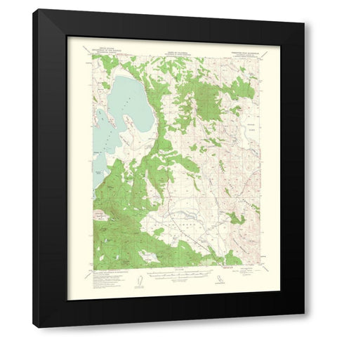 Fredonyer Peak California Quad - USGS 1963 Black Modern Wood Framed Art Print with Double Matting by USGS