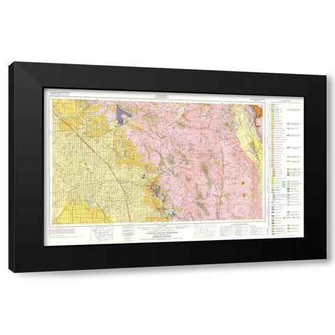 Geologic California Fresno Sheet - Matthews 1961 Black Modern Wood Framed Art Print with Double Matting by Matthews