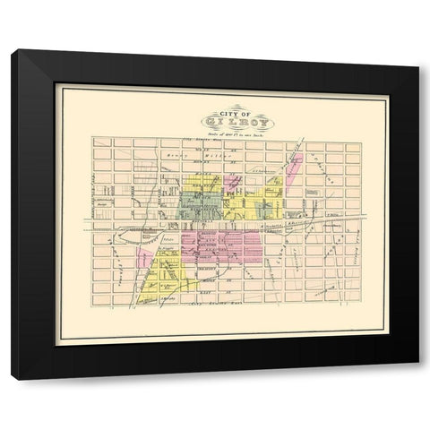 Gilroy California Landowner - Thomas 1876 Black Modern Wood Framed Art Print with Double Matting by Thomas