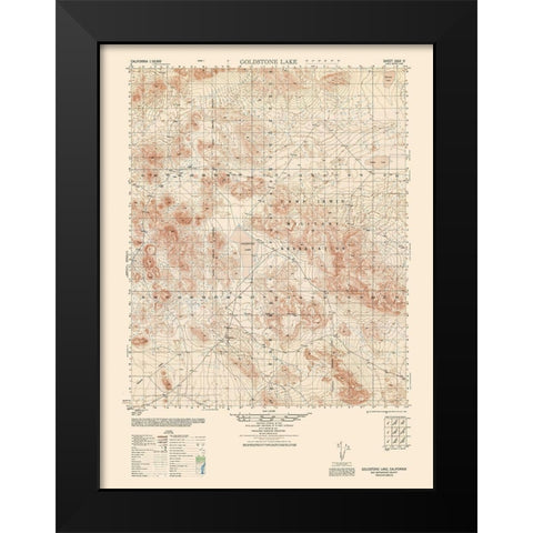 Goldstone Sheet - US Army 1948 Black Modern Wood Framed Art Print by US Army