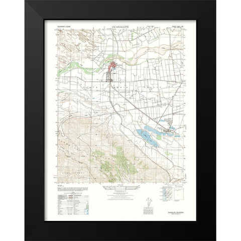 Guadalupe Sheet - US Army 1947 Black Modern Wood Framed Art Print by US Army