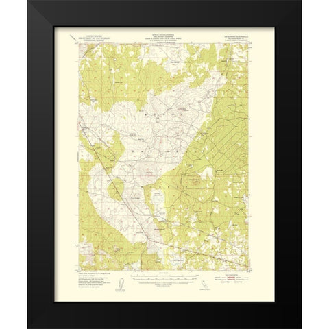 Hackamore California Quad - USGS 1954 Black Modern Wood Framed Art Print by USGS