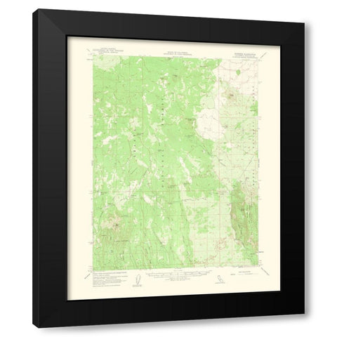 Hambone California Quad - USGS 1963 Black Modern Wood Framed Art Print with Double Matting by USGS