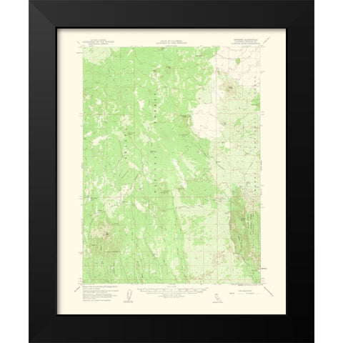 Hambone California Quad - USGS 1963 Black Modern Wood Framed Art Print by USGS