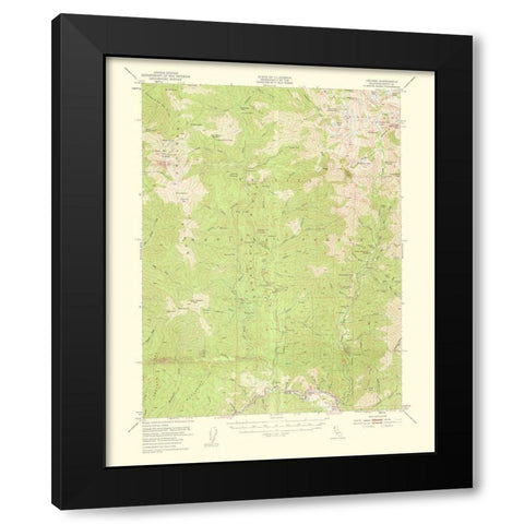 Helena California Quad - USGS 1959 Black Modern Wood Framed Art Print by USGS