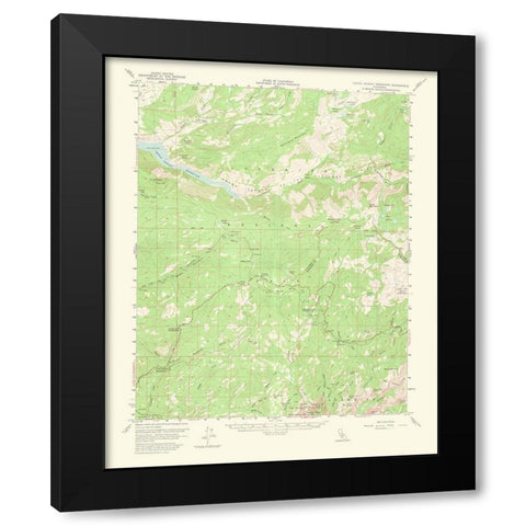 Hetch Hetchy Reservoir California Quad - USGS 1964 Black Modern Wood Framed Art Print with Double Matting by USGS