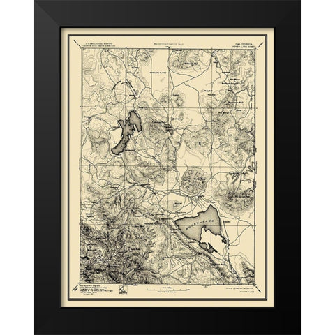 Honey Lake California Sheet - USGS 1893 Black Modern Wood Framed Art Print by USGS